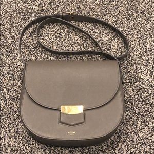 Celine small trotter bag in grey leather